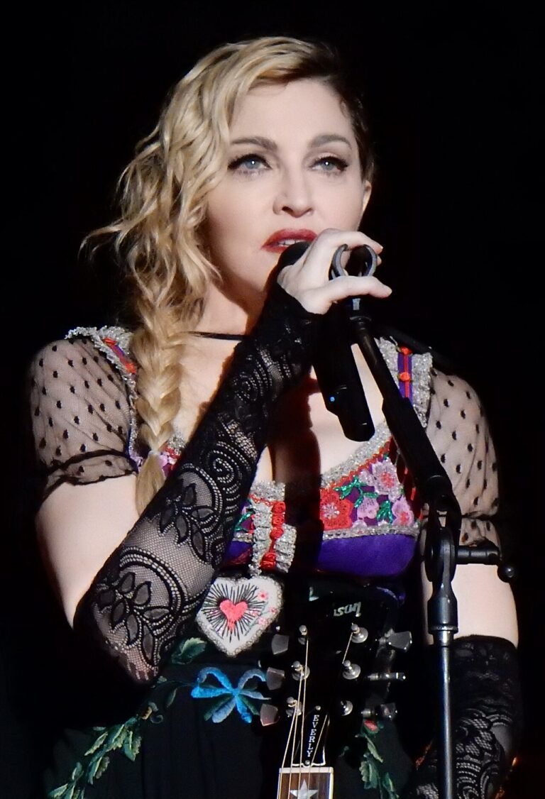Madonna performing on stage