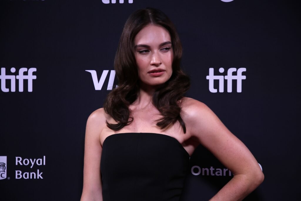 Lily James at the BFI London Film Festival premiere of The Liberation