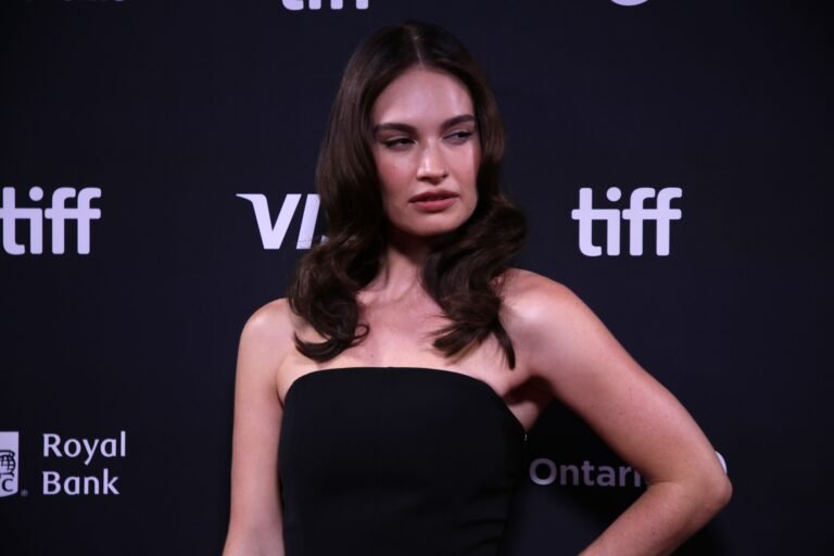 Lily James at the BFI London Film Festival premiere of The Liberation
