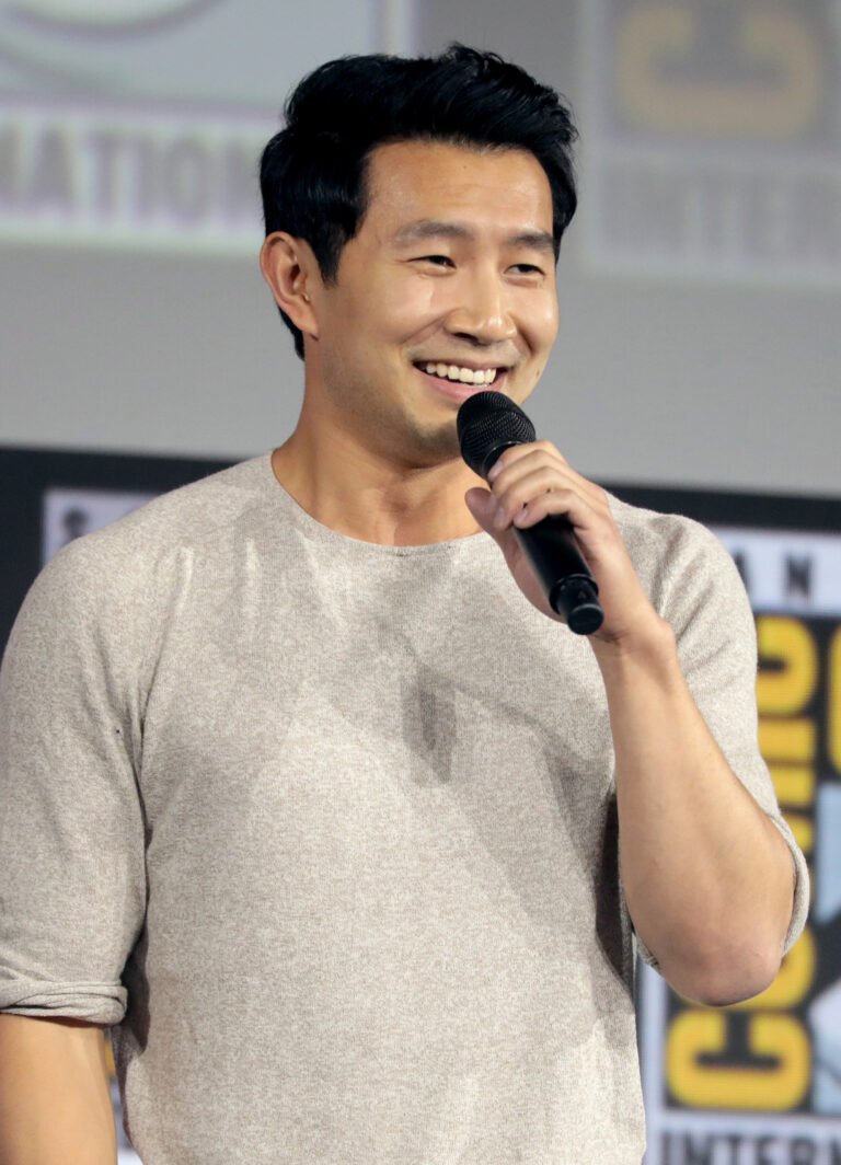 Simu Liu speaking at San Diego Comic-Con